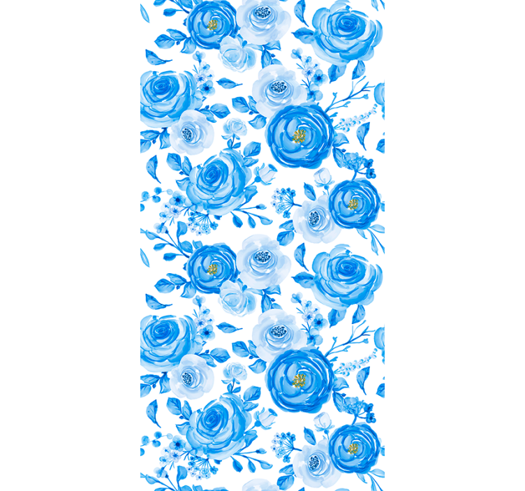 Rolgordijn kinderkamer nordic stijl blauwe klokken bloemen - TenStickers