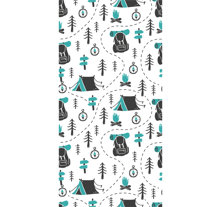 Rolgordijn kinderkamer camping natuurpatroon - TenStickers