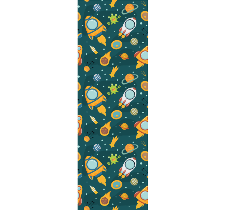 Rolgordijn kinderkamer nieuwe planeet met grappige aliens - TenStickers