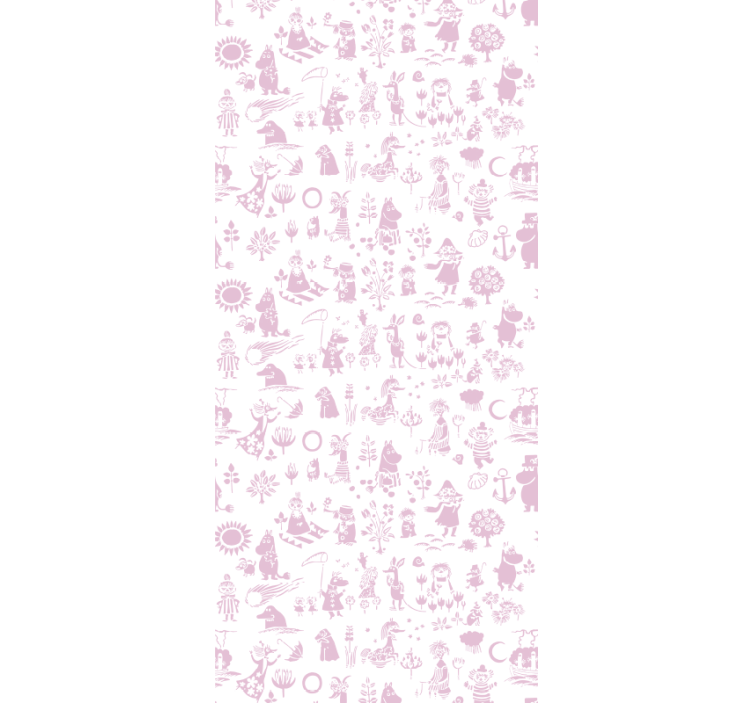 Rolgordijn kinderkamer pink moomin full - TenStickers