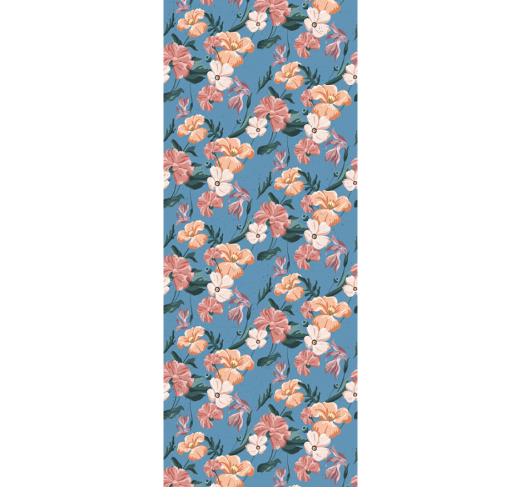 Rolgordijn kantoor flowerprint 'ziedi jeans' - TenStickers