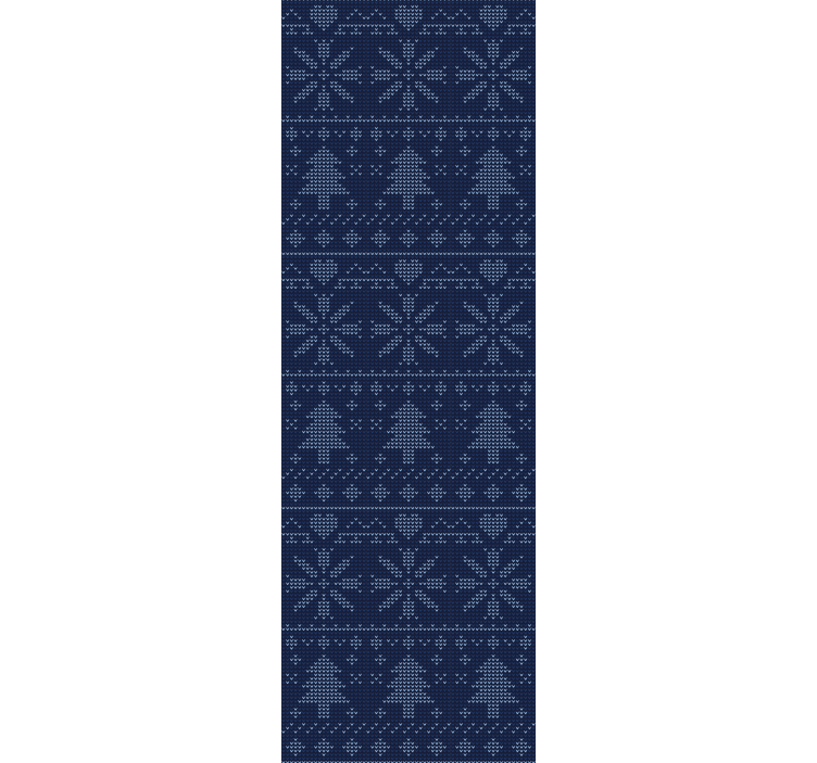 Rolgordijn kantoor navyblauw kerst gebreid patroon - TenStickers