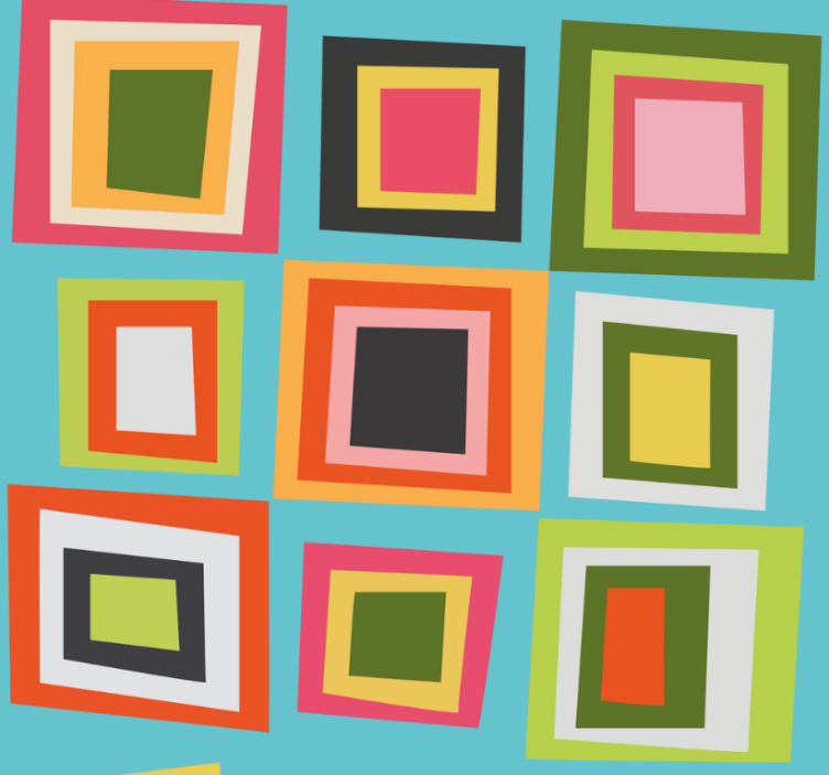 Rolgordijn tienerkamer kleurrijk geruit - TenStickers