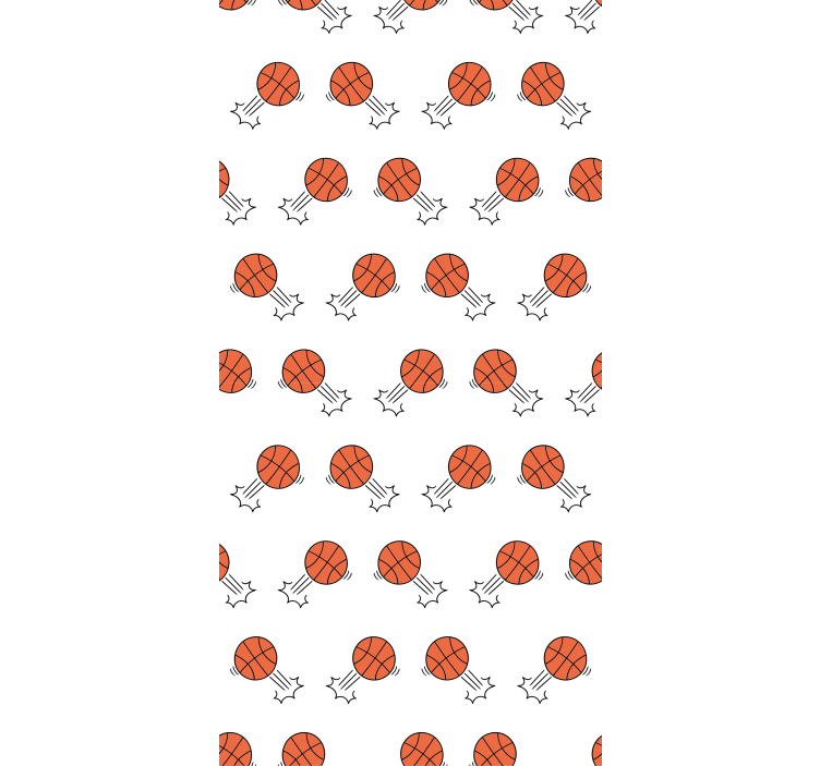 Rolgordijn tienerkamer achtergrond van handgetekende basketballen - TenStickers