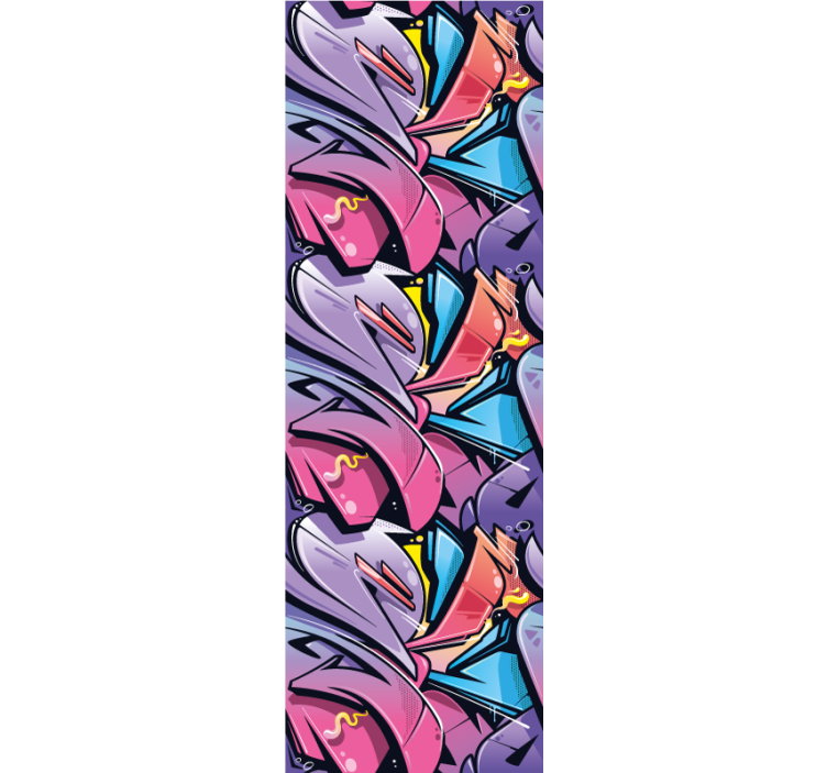 Rolgordijn tienerkamer realistische graffiti - TenStickers