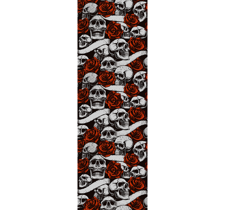 Rolgordijn tienerkamer schedels en rozen - TenStickers