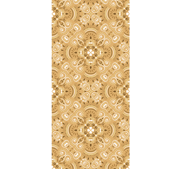 Rolgordijn tienerkamer vintage beige ornamentenpatroon - TenStickers