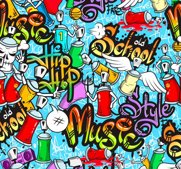 Rolgordijn tienerkamer urban graffiti hip-hop cultuur - TenStickers