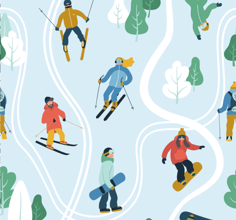 Rolgordijn tienerkamer blauwe skireis - TenStickers