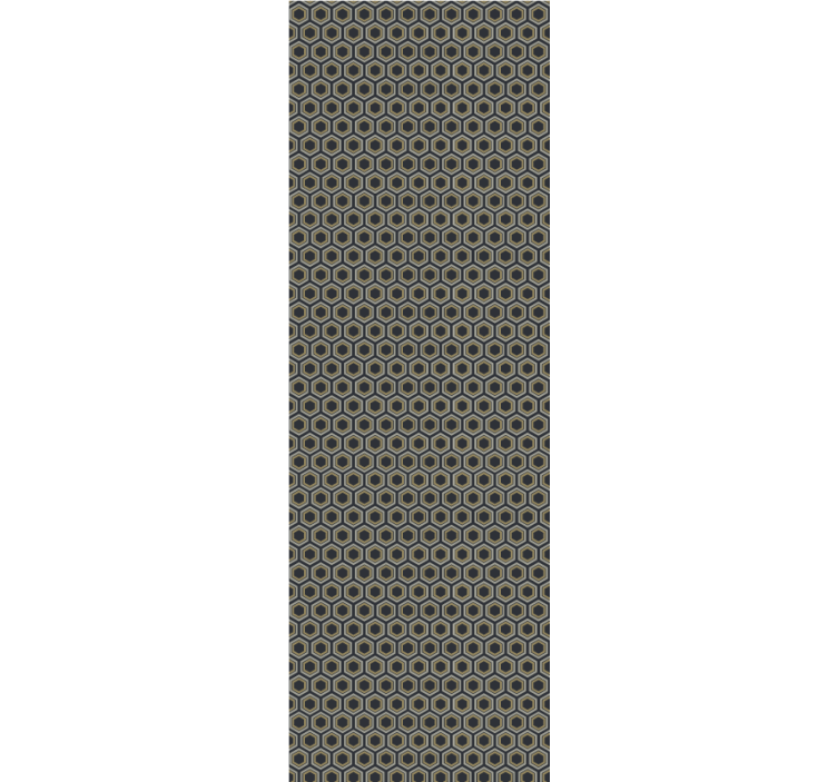 Moderne raambekleding met gouden en grijze hexagons - TenStickers