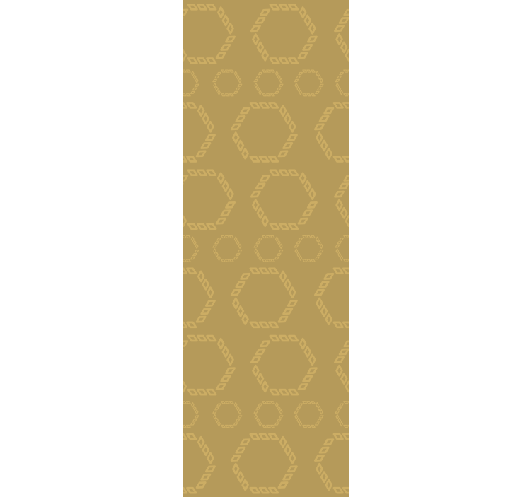 Moderne raambekleding met gouden hexagonpatronen - TenStickers