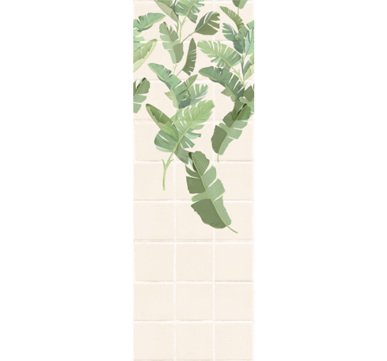 Moderne raambekleding met eclectische palmtegels - TenStickers