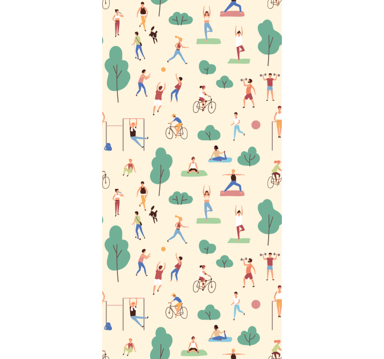 Moderne raambekleding met mensen die sporten - TenStickers