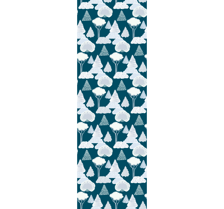 Moderne raambekleding japandi marineblauwe bomen - TenStickers