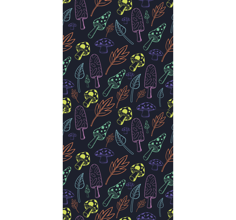 Moderne raambekleding kleurrijk paddenstoelenpatroon - TenStickers