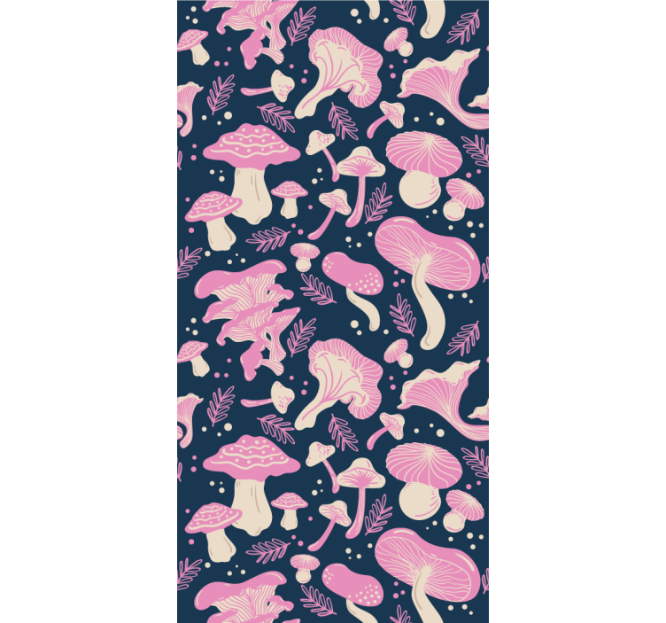 Moderne raambekleding met roze paddenstoelen patroon - TenStickers