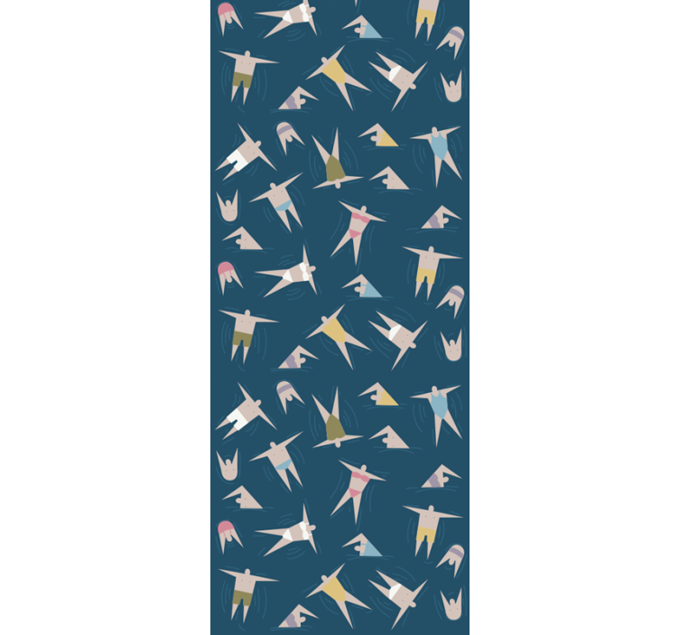 Moderne raambekleding met zwemmende figuren patroon - TenStickers