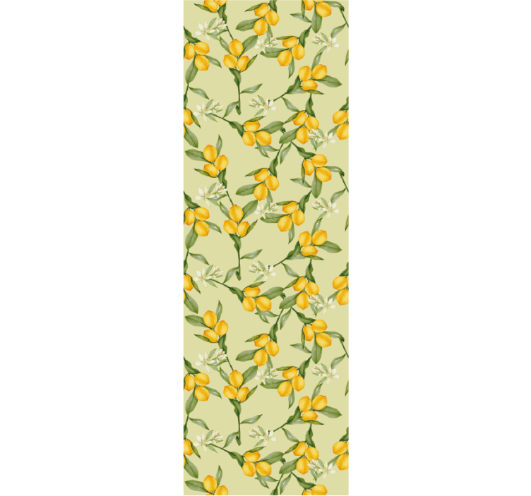 Moderne raambekleding tropisch zomer citroenpatroon - TenStickers