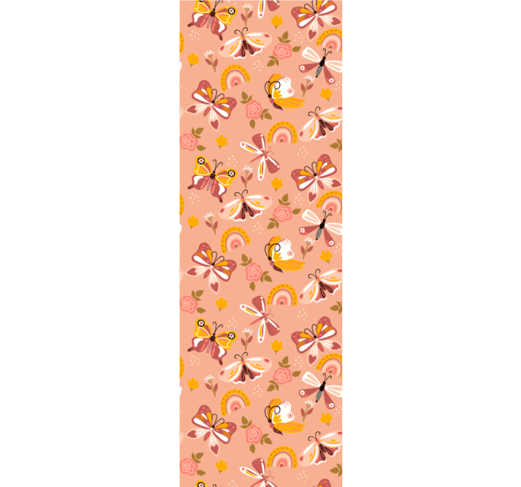 Moderne raambekleding vlinders en regenbogen boho patroon - TenStickers
