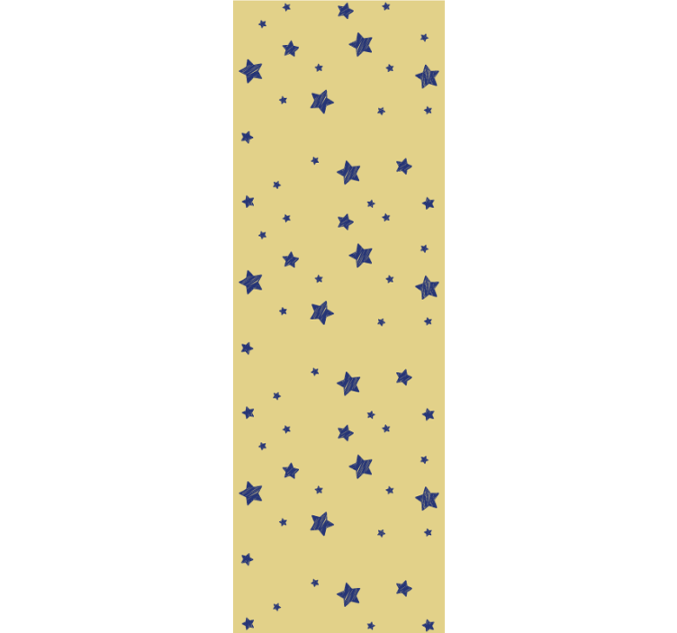 Moderne raambekleding blauwe sterren op gele achtergrond - TenStickers
