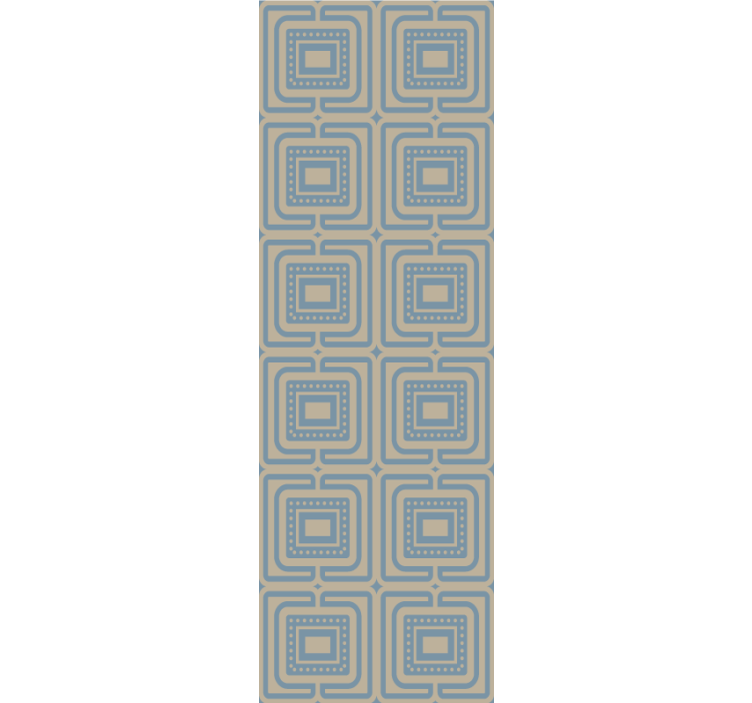 Moderne raambekleding met bronzen en donkerblauwe vierkanten - TenStickers