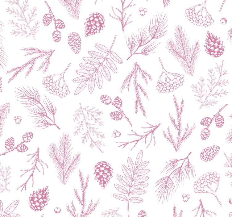 Raambekleding badkamer witte achtergrond met roze dennen - TenStickers