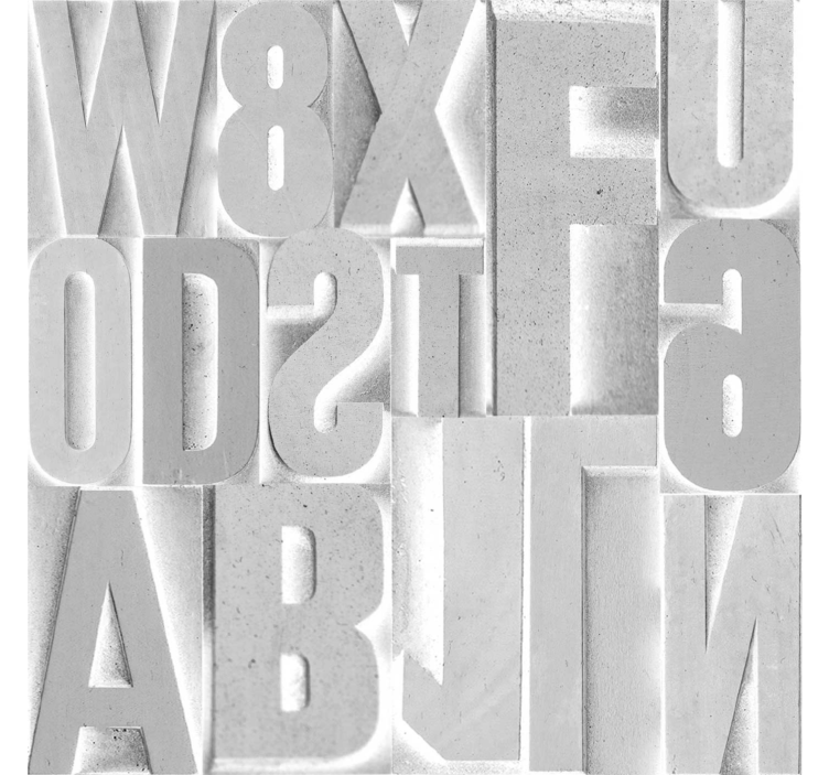 Rolgordijn grijs met 3d grijze letters - TenStickers