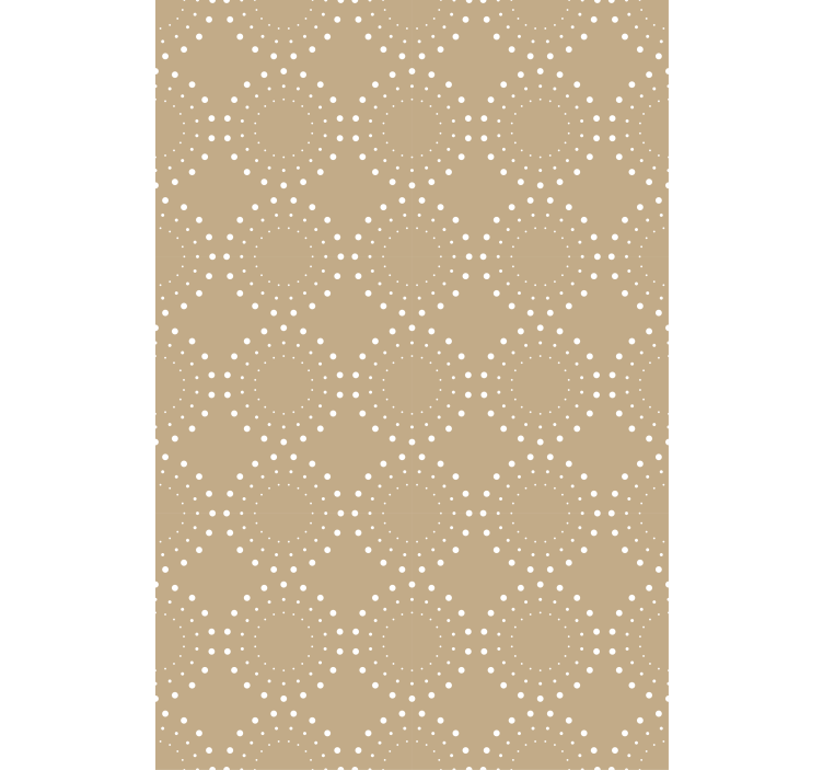 Rolgordijn beige met lichtbeige achtergrond en witte cirkels - TenStickers