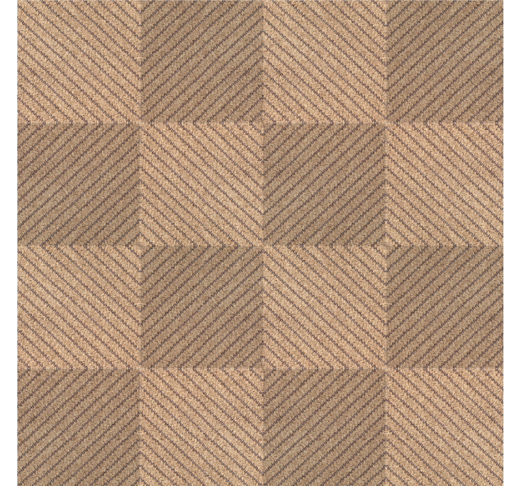 Rolgordijn beige jute vierkant bruin patroon - TenStickers