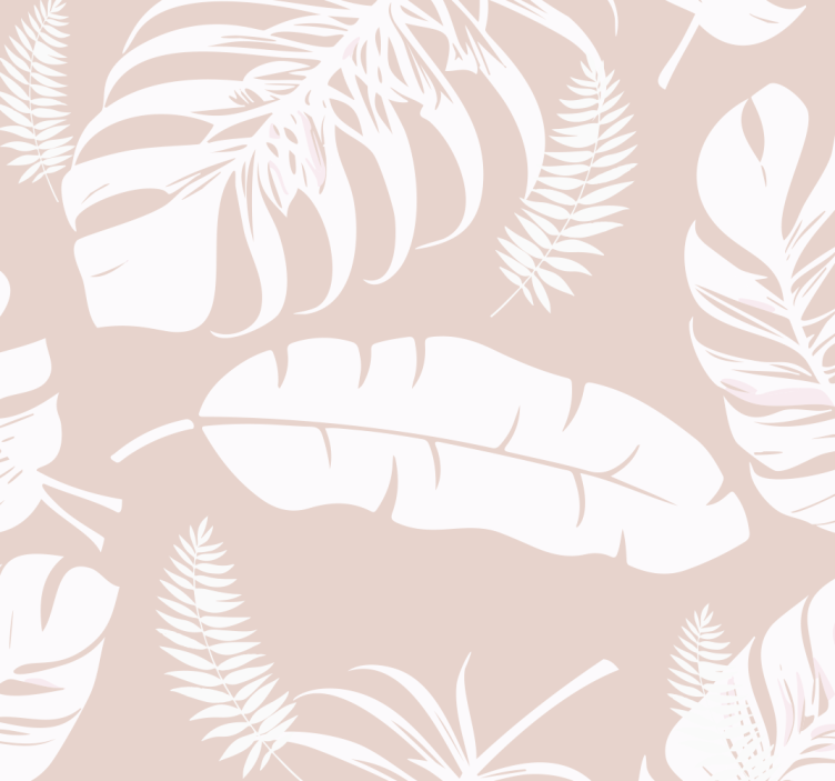 Rolgordijn beige met bananenbladeren patroon - TenStickers