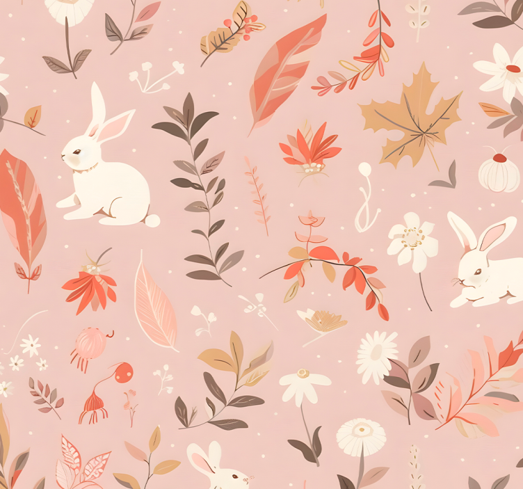 Roze rolgordijn herfstbos ontwerp - TenStickers