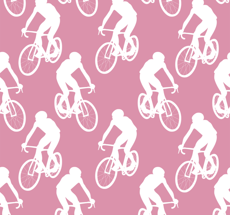 Roze rolgordijn wit fietserspatroon - TenStickers