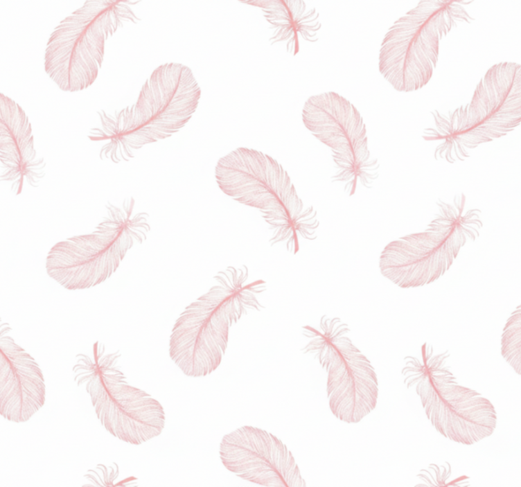 Roze rolgordijn met roze verenpatroon - TenStickers