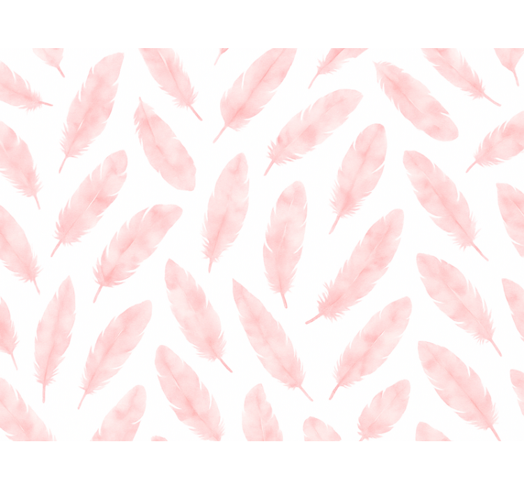 Roze rolgordijn met verenpatroon - TenStickers