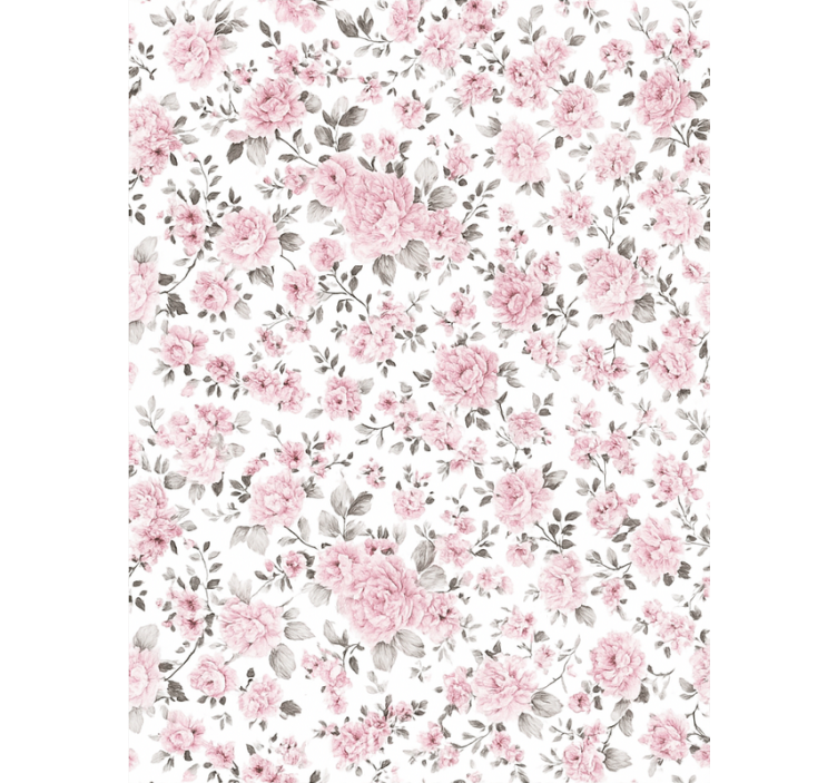 Roze rolgordijn oude retro bloemen - TenStickers