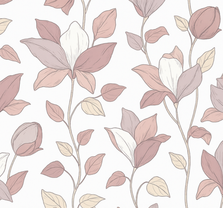 Roze rolgordijn met bloemenprint - TenStickers