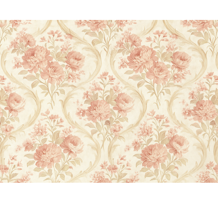 Roze rolgordijn vintage licht gewassen bloemen ontwerp - TenStickers