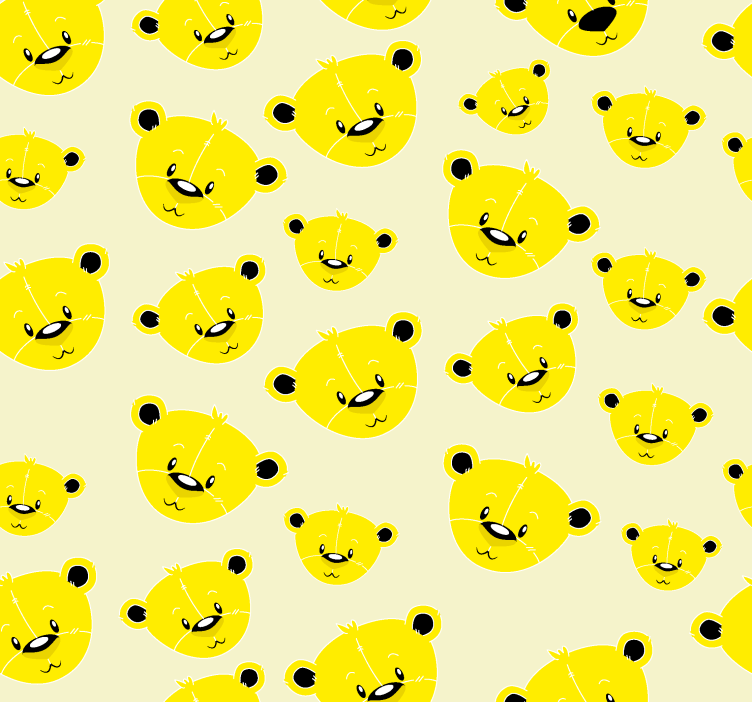 Rolgordijn geel schattige beren patroon - TenStickers