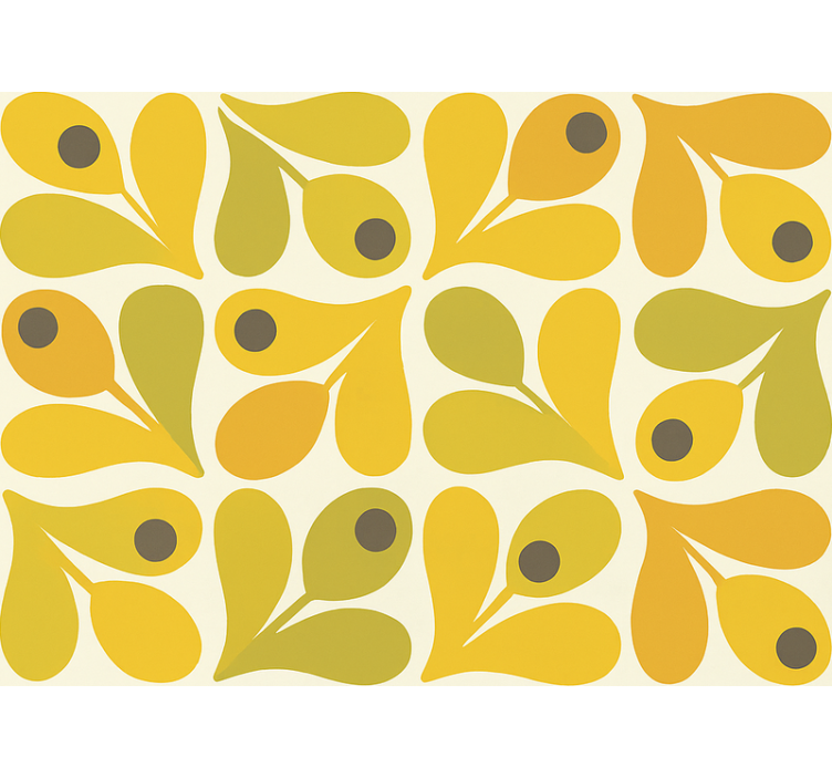 Rolgordijn geel retro geometrisch - TenStickers