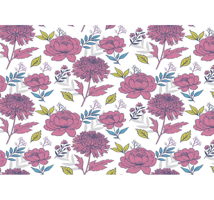 Rolgordijn keuken grote meerkleurige bloemenpatroon - TenStickers