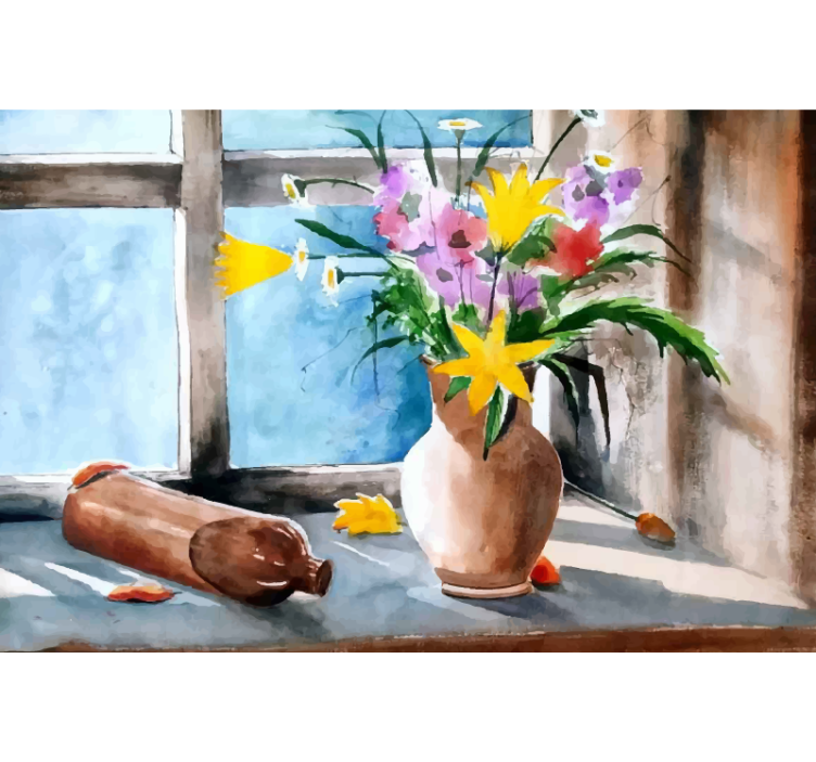 Rolgordijn keuken vintage planten - TenStickers