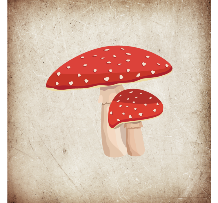 Rolgordijn keuken amanita paddenstoel illustratie - TenStickers