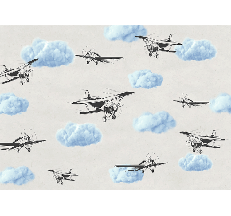 Wit rolgordijn luchtvaart in de lucht - TenStickers