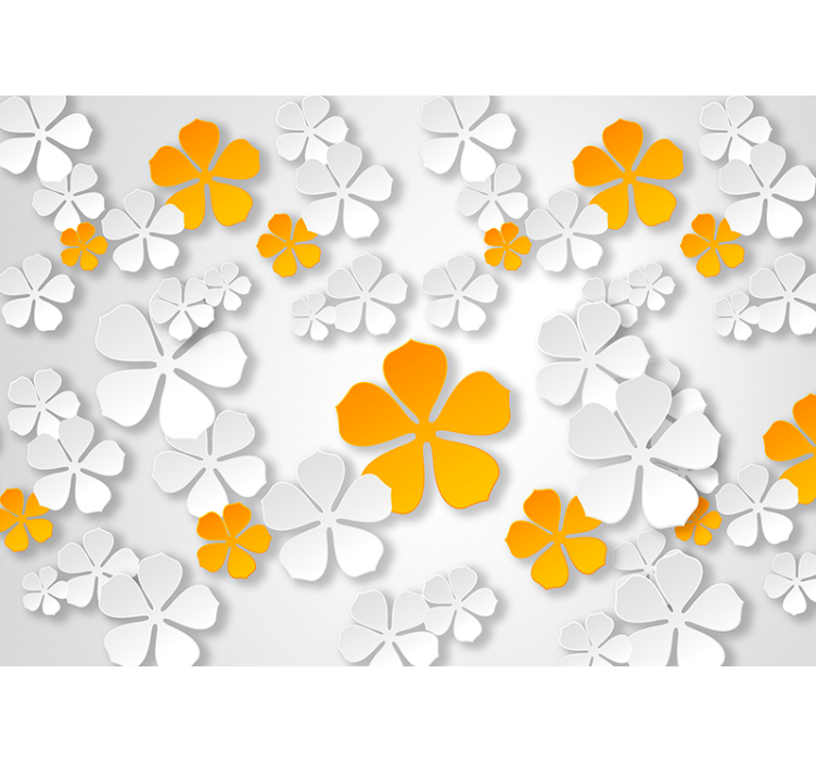 Wit rolgordijn bloeiende contrast - TenStickers