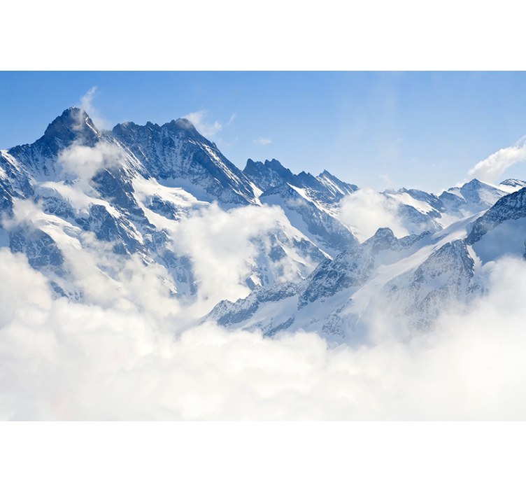 Wit rolgordijn alpenlandschap - TenStickers