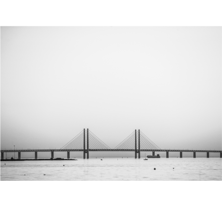 Wit rolgordijn oresund onderwaterbrug denemarken - TenStickers