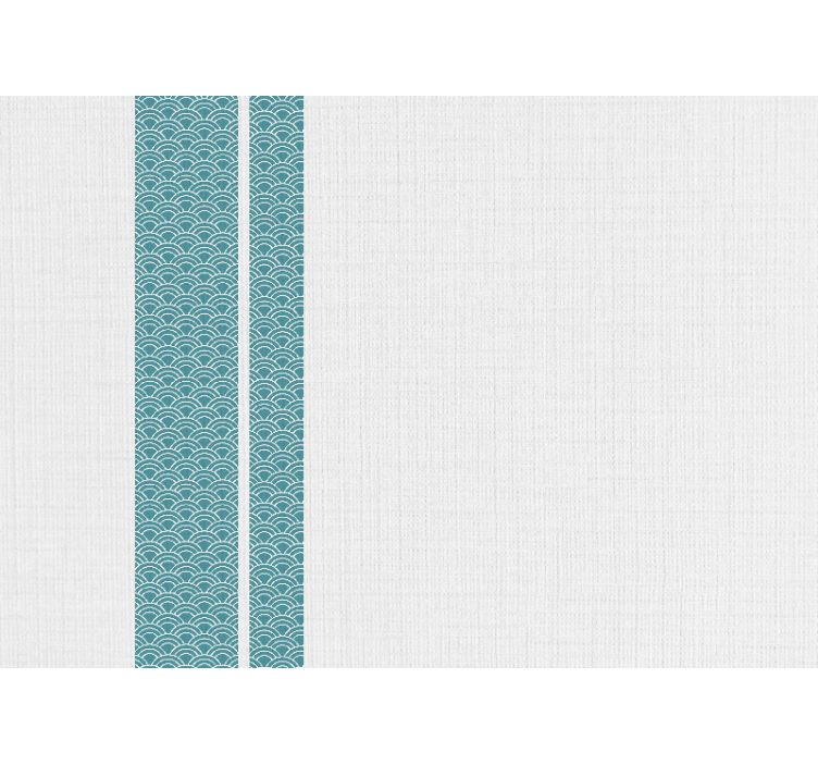 Wit rolgordijn japandi minimalistische blauwe strepen - TenStickers