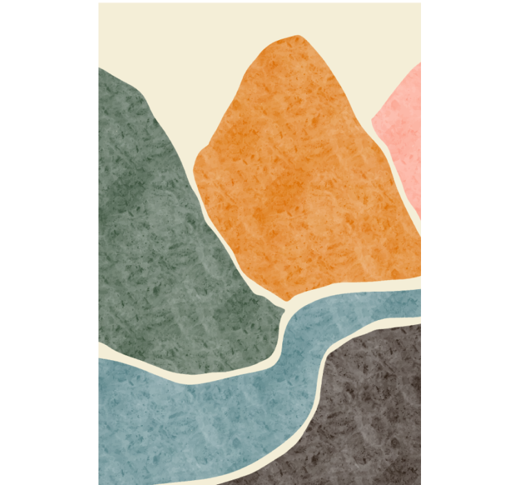 Rolgordijn woonkamer moderne abstracte schilderkunst - TenStickers