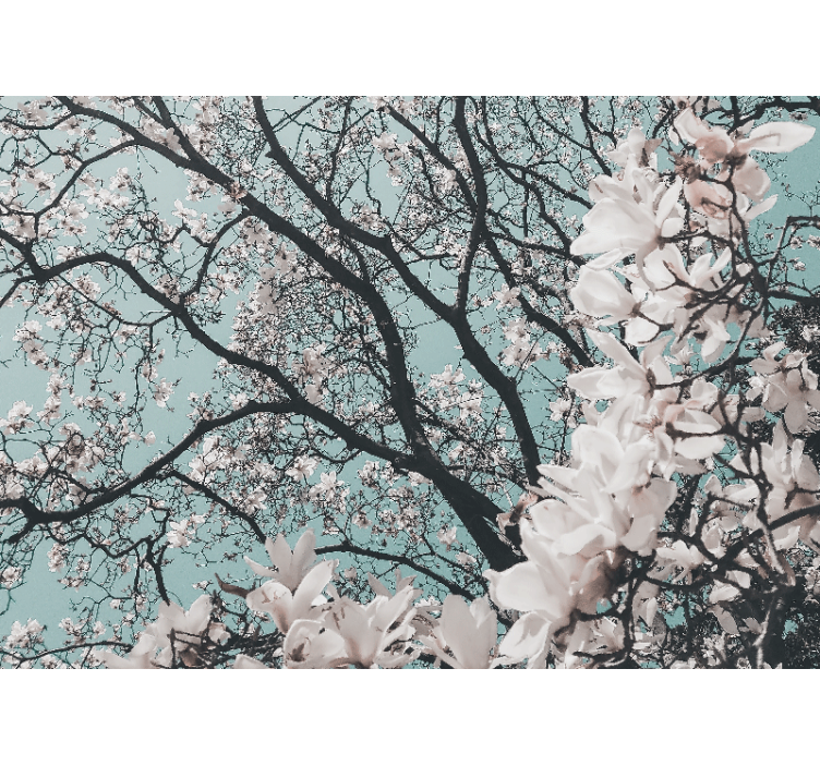 Rolgordijn woonkamer elegant stijl japanse kersenbloesem - TenStickers