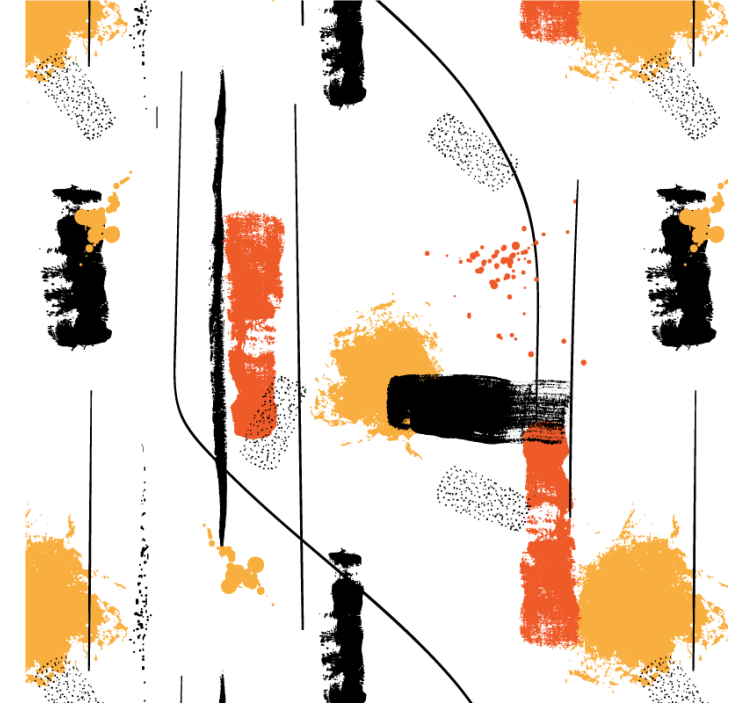 Rolgordijn woonkamer abstracte lijnkunst - TenStickers